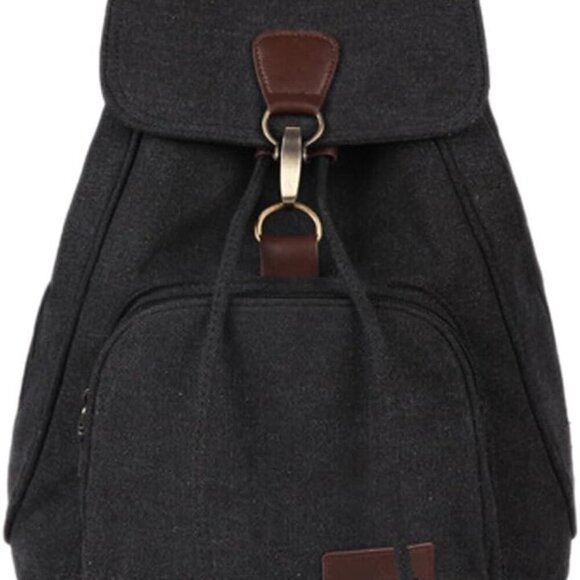 Women Canvas Backpack Purse Small Casual Daypack Multi-Pocket Travel Bag main image 3